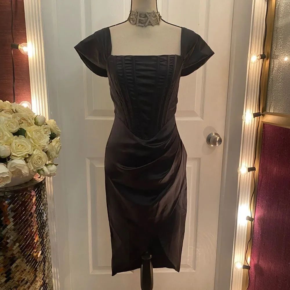 Miss Circle satin corset dress, S